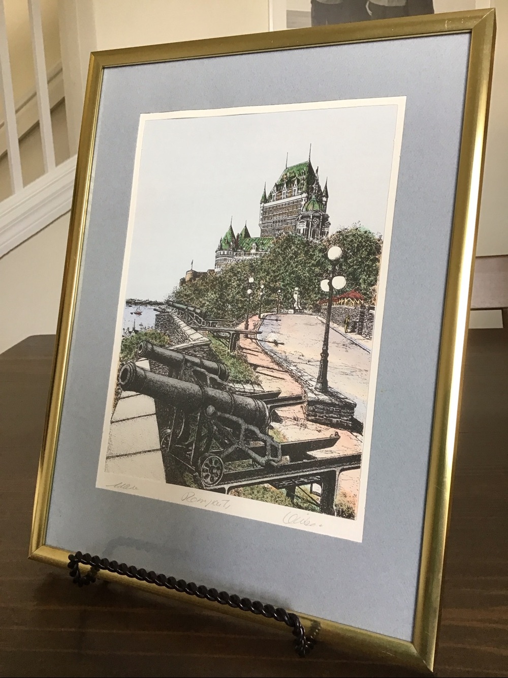 Signed Lithograph Chateau Frontenac Ramparts Quebec - Picture 2 of 13